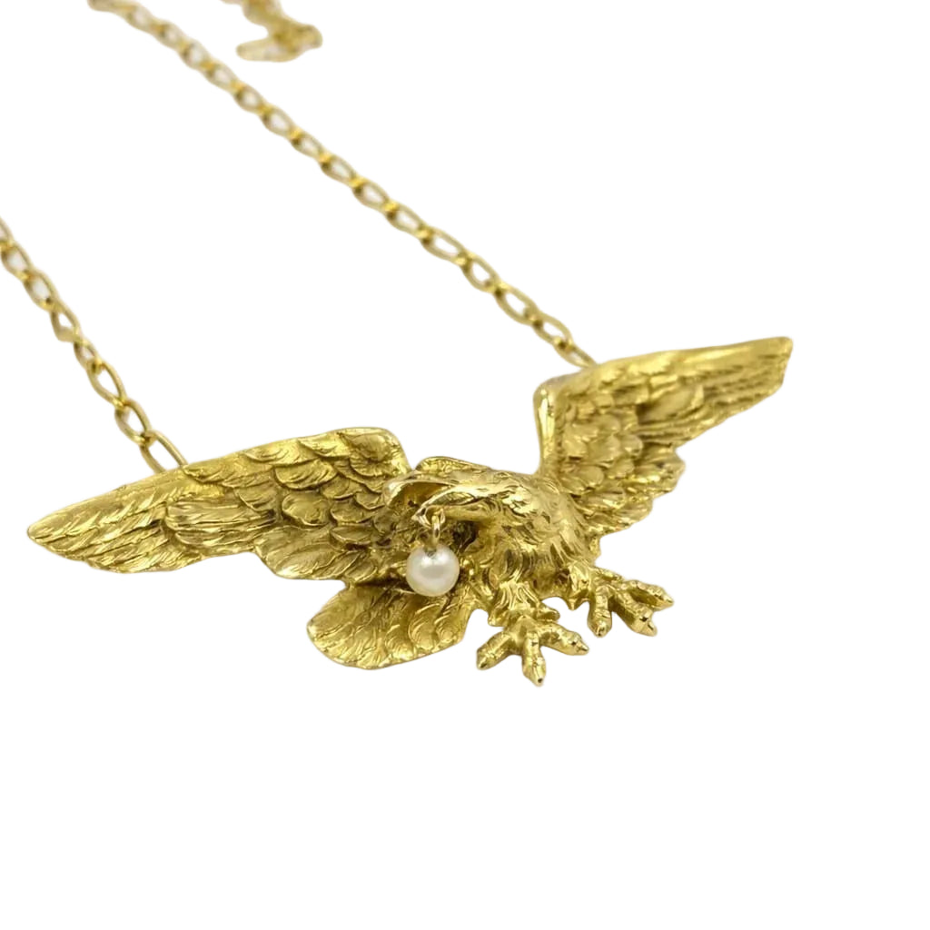 Collier Pendentif en or jaune et perle