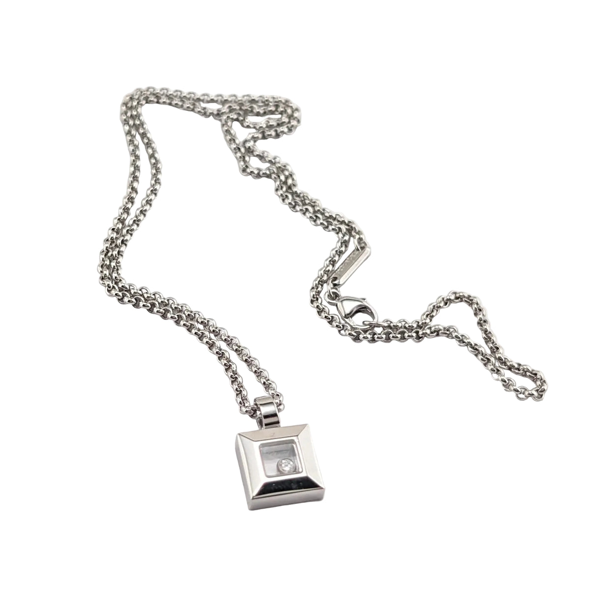 Collier Pendentif CHOPARD "Happy Diamonds" en or blanc et diamant