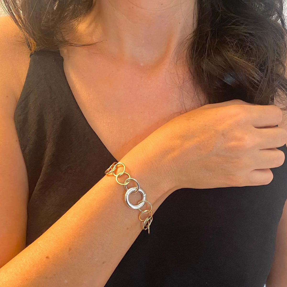 Bracelet Maille POMELLATO Lucciole en or blanc, or jaune, or rose et diamant