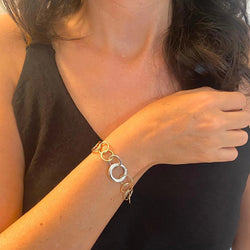 Bracelet Maille POMELLATO Lucciole en or blanc, or jaune, or rose et diamant