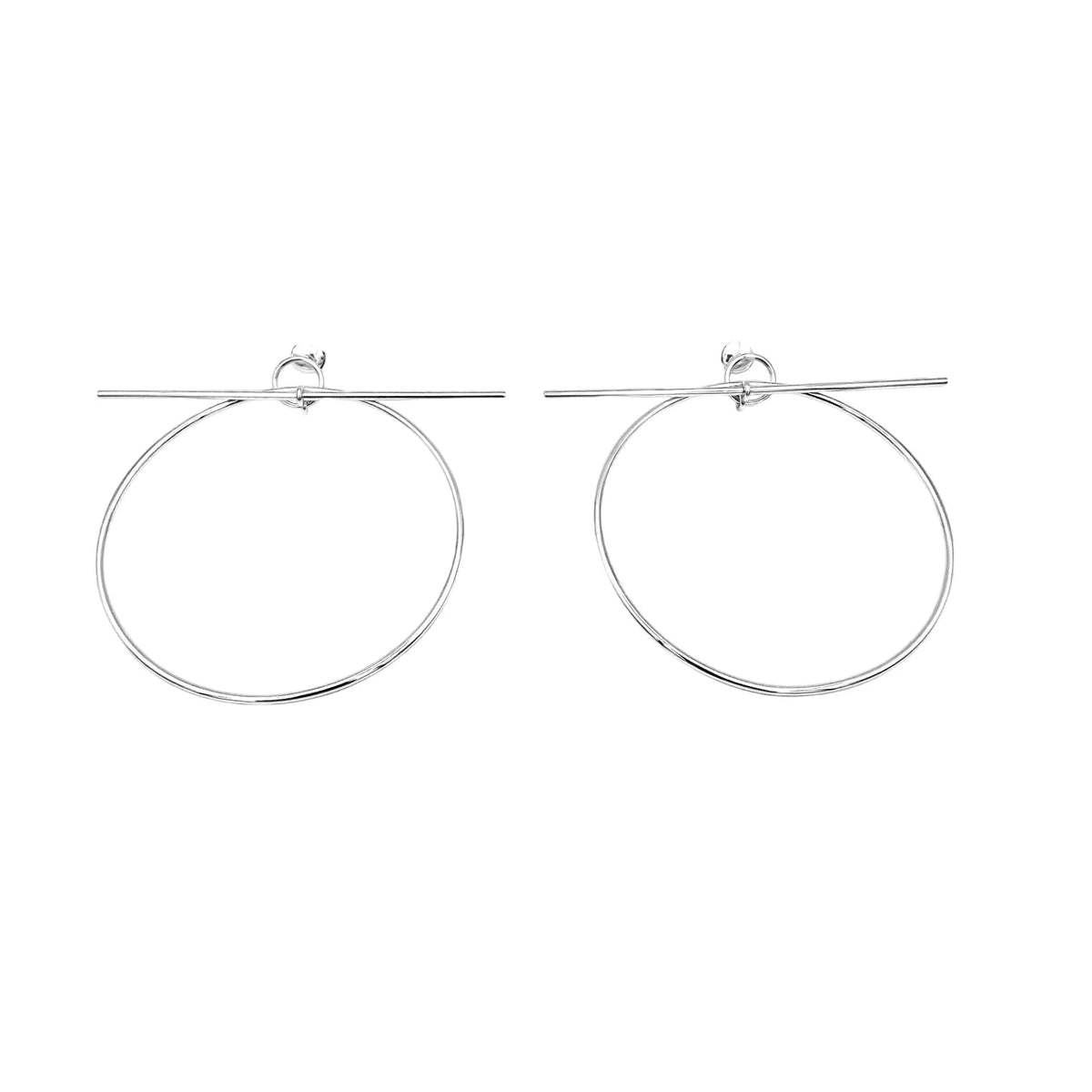 Boucles d'oreilles Créoles HERMÈS "Loop" GM en argent