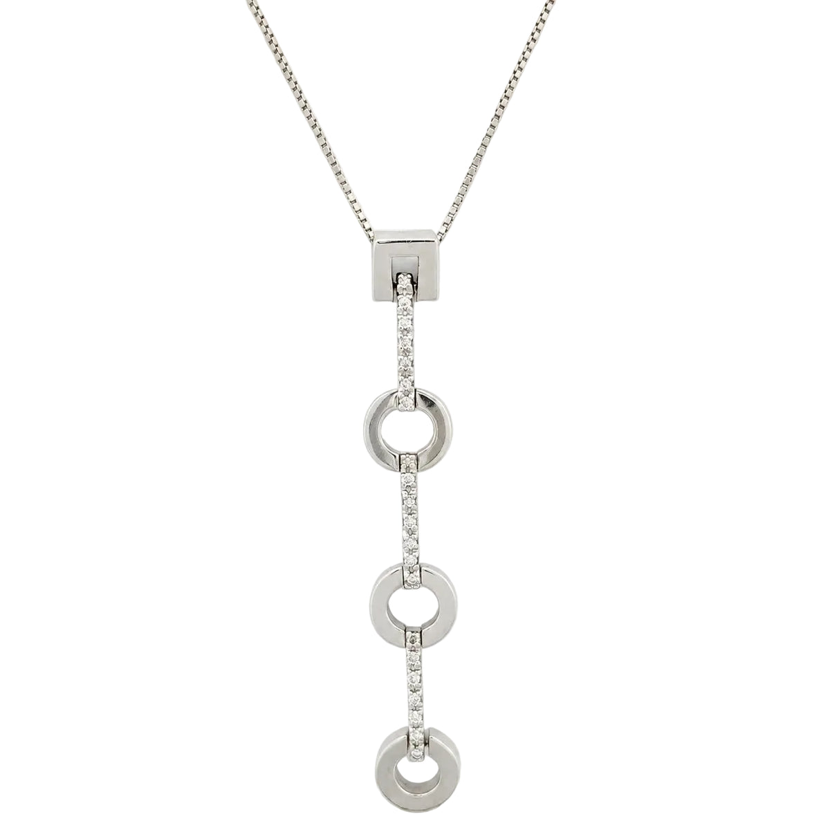 Collier Pendentif en or blanc et diamants