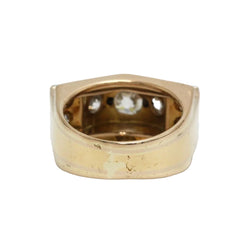 Bague Tank en or jaune, platine et diamants
