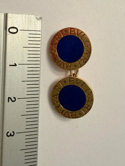 Boutons de manchette BULGARI en or jaune et lapis-lazuli