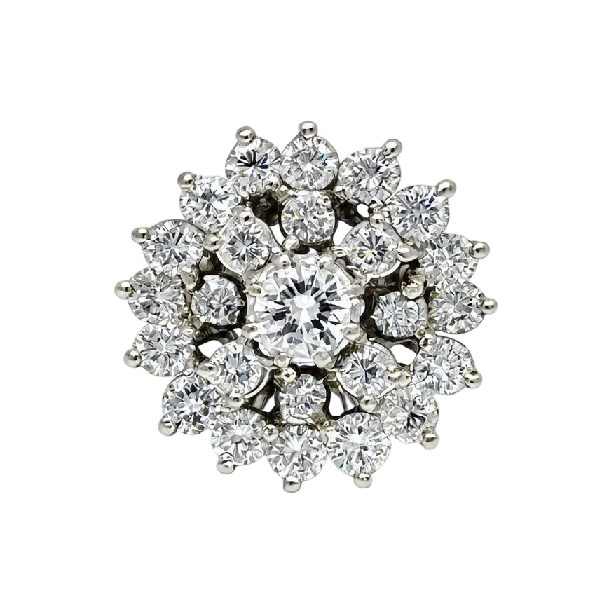 Bague Marguerite en or blanc et diamants