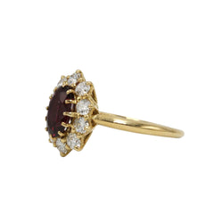 Bague Marguerite en or jaune, rubis et diamants