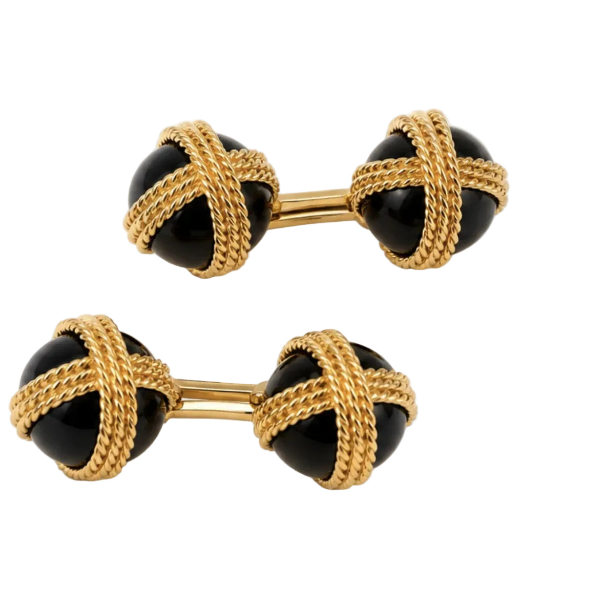 Boutons de manchette VAN CLEEF & ARPELS en or jaune et onyx