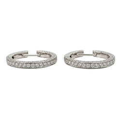 Boucles d’oreilles Créoles en or blanc et diamants