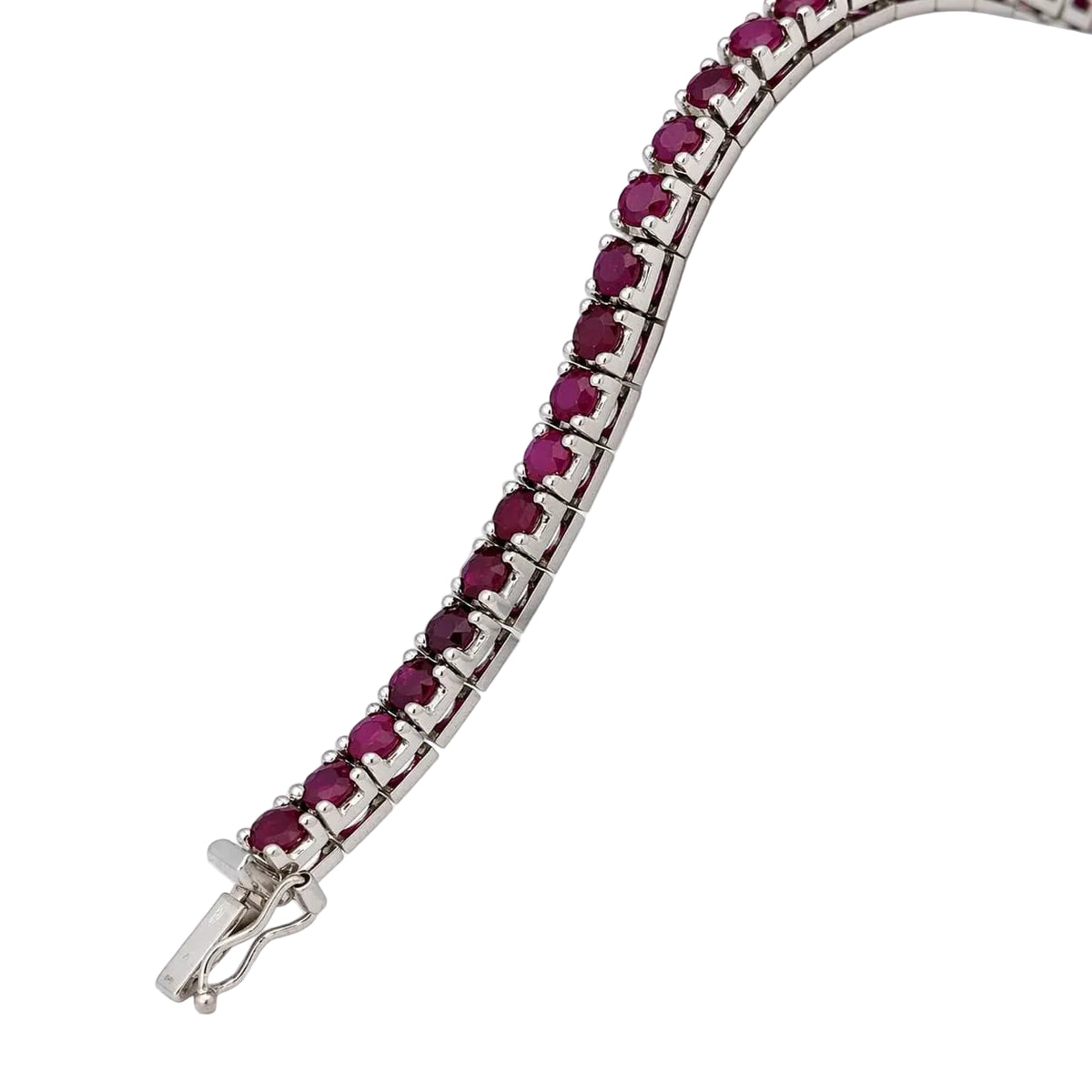Bracelet Ligne en or blanc et rubis