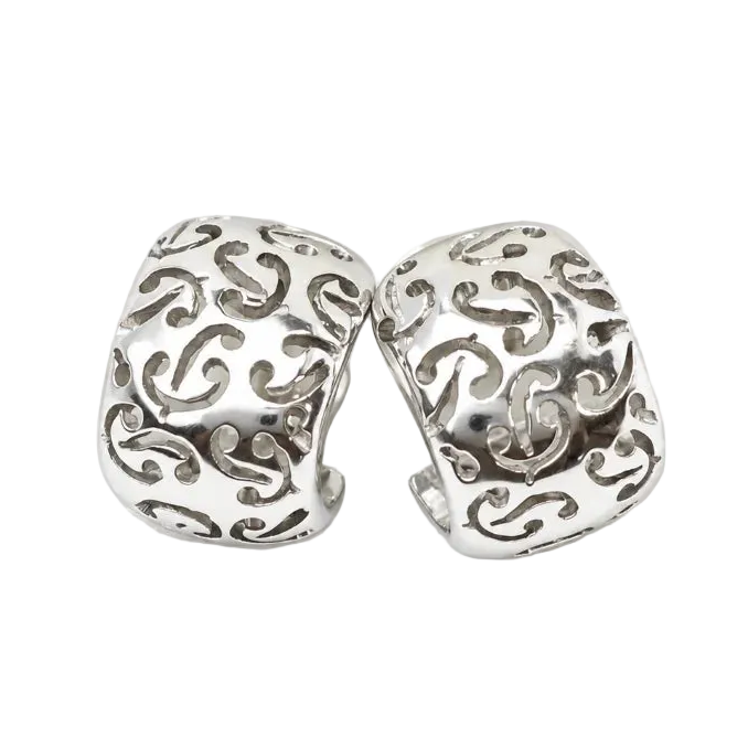 Boucles d’oreilles Créoles POIRAY en or blanc