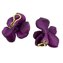 Boucles d'oreilles Clips JAR "Pansy" en or jaune et aluminium