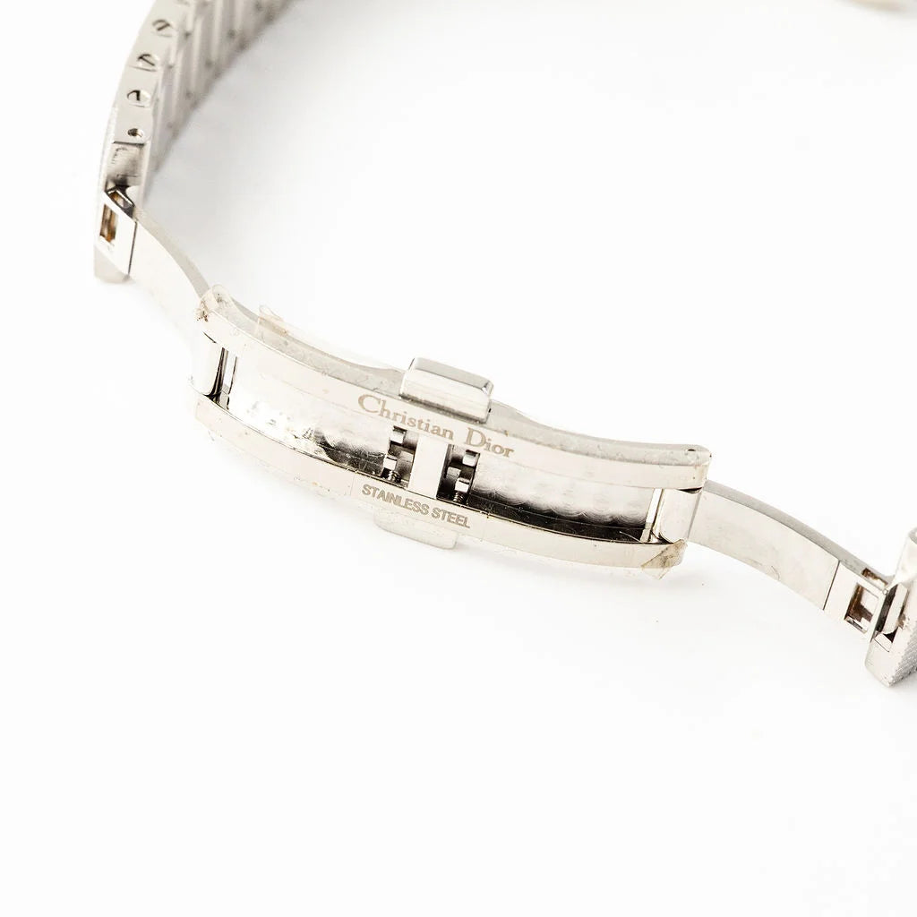 Montre de dame DIOR "La Baby D" en acier, nacre et diamants
