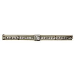 Broche Barrette en or jaune, platine et diamants