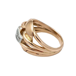 Bague Dôme en or rose et diamants