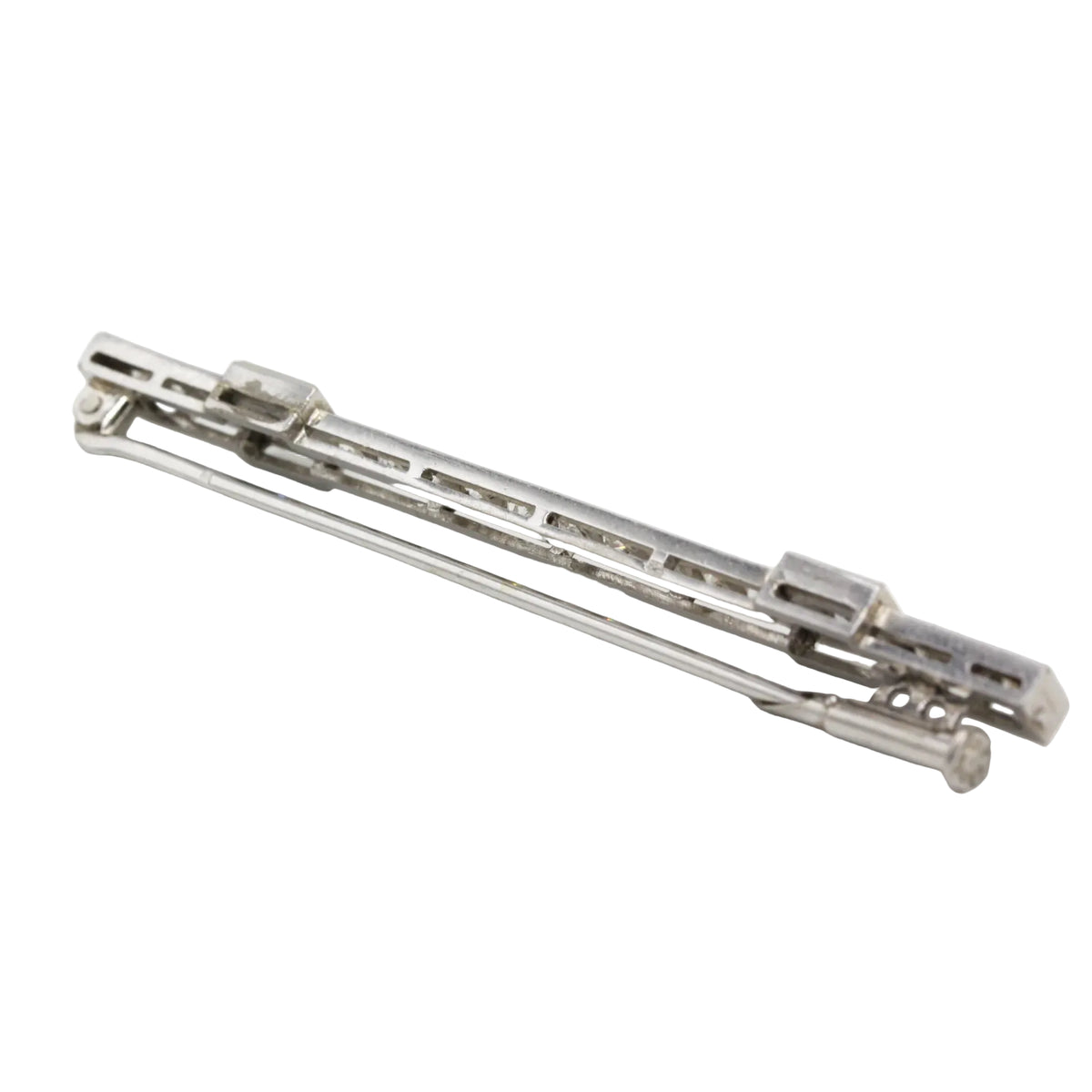 Broche Barrette en or blanc et diamants