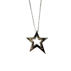 Collier Pendentif Étoile en or blanc et diamants