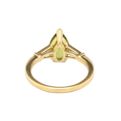 Bague Trilogie en or jaune, péridot et diamants