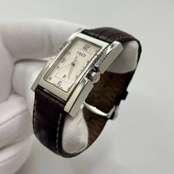 Montre FRED "Tank" en acier inoxydable et cuir