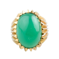 Bague Cocktail en or jaune et chrysoprase