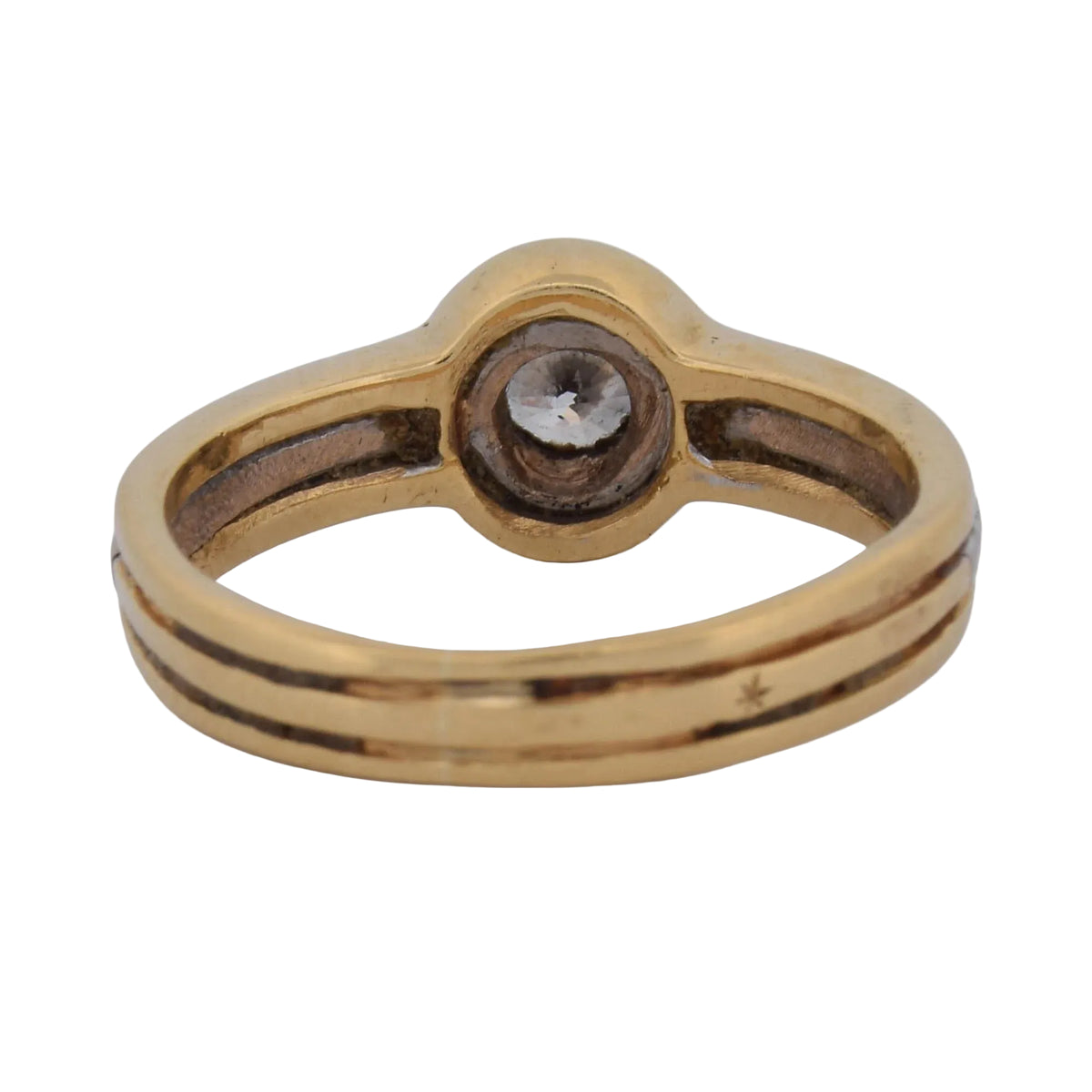 Bague Solitaire en or jaune, or rose et diamant