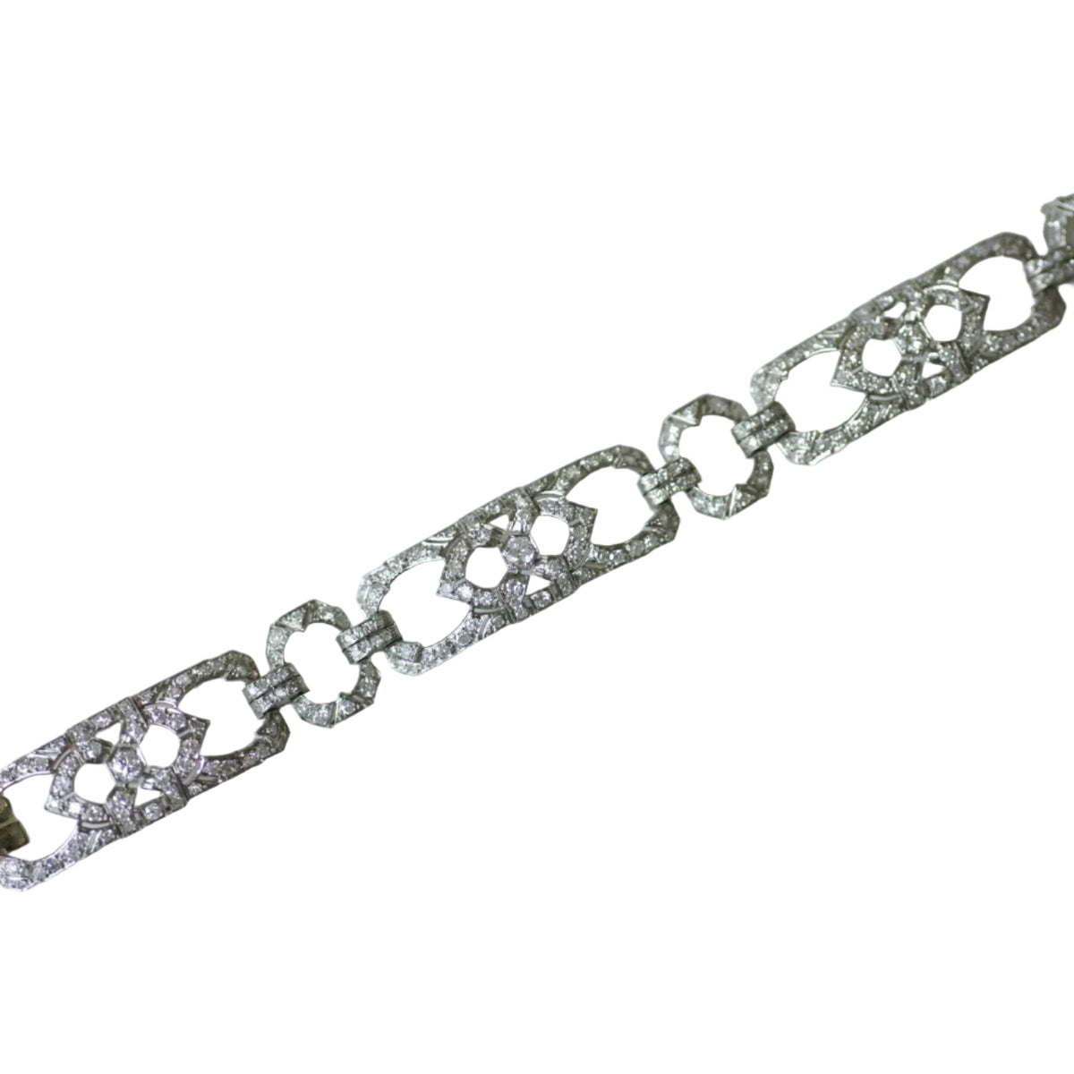 Bracelet Souple en or blanc, platine et diamants