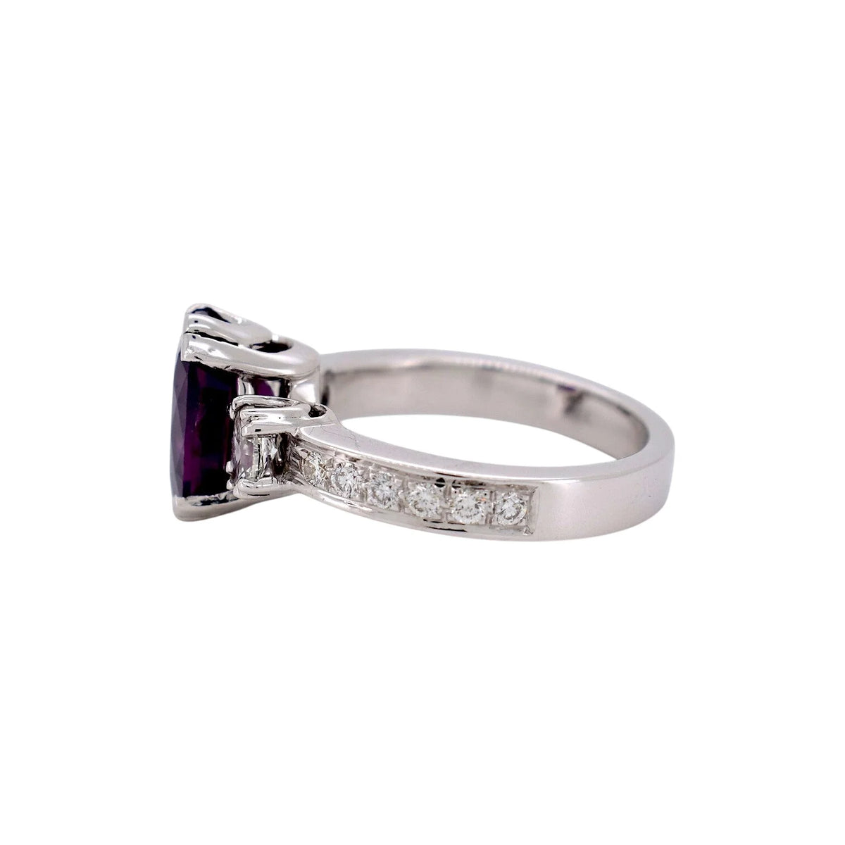 Bague Trilogie en or blanc, saphir et diamants