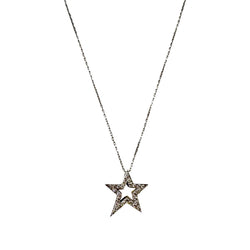 Collier Pendentif Étoile en or blanc et diamants