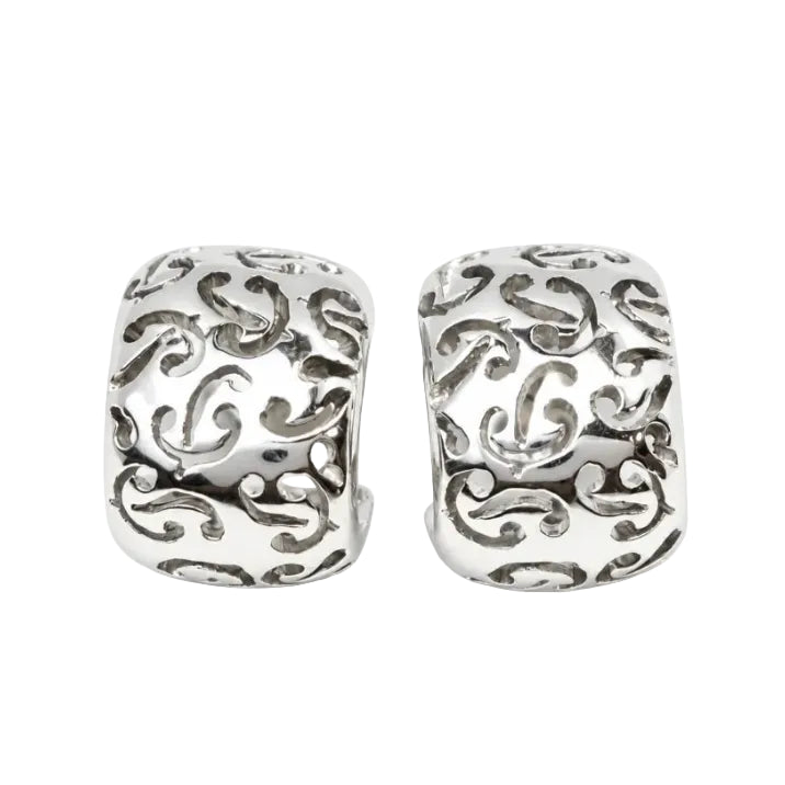 Boucles d’oreilles Créoles POIRAY en or blanc