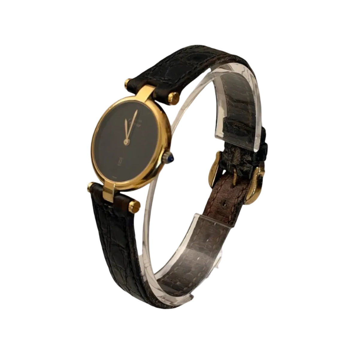 Montre CARTIER "Must Vendôme" en vermeil et cuir