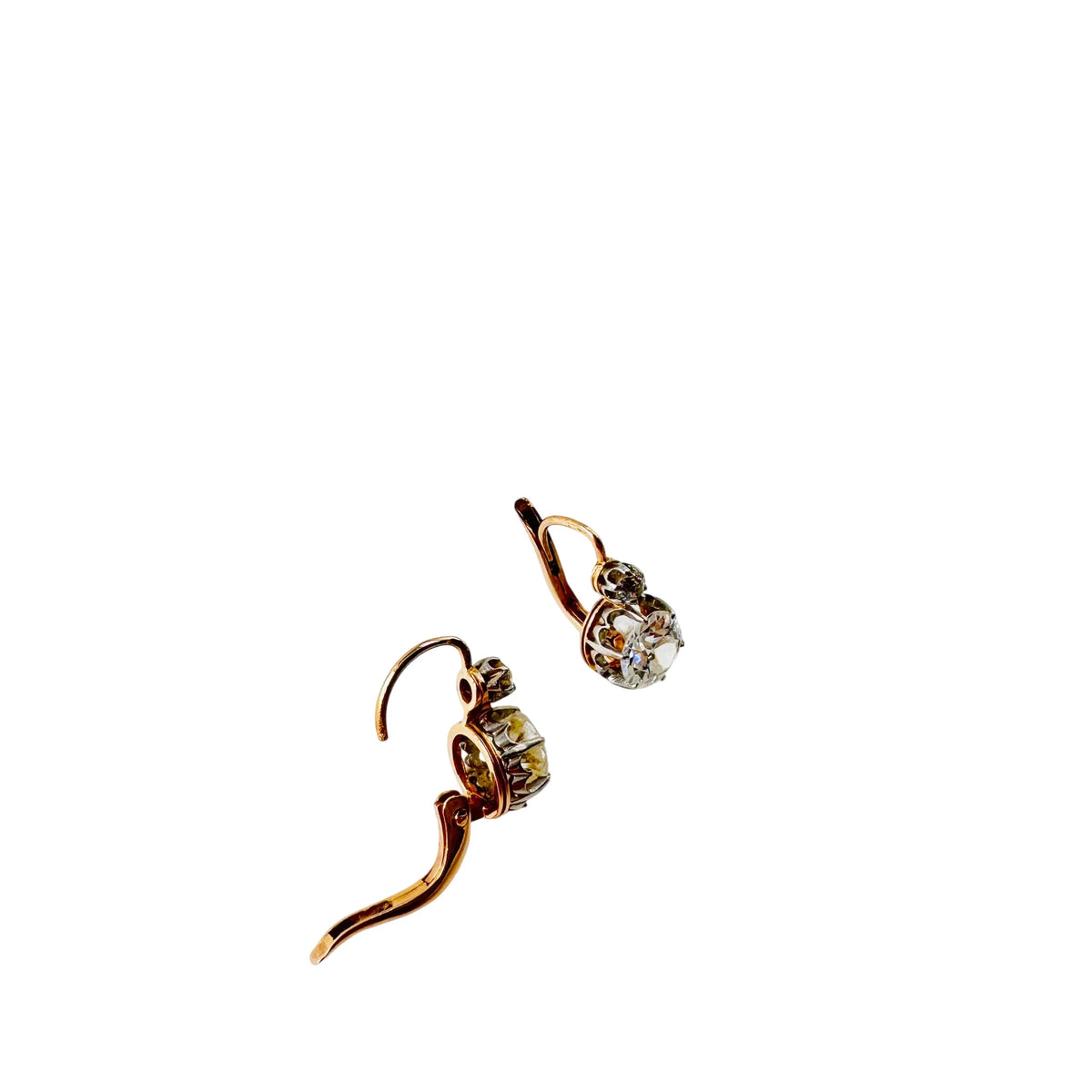 Boucles d'oreilles Dormeuses en or jaune et diamants