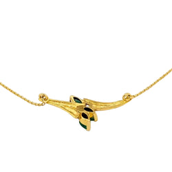 Collier Pendentif en or jaune et émeraudes