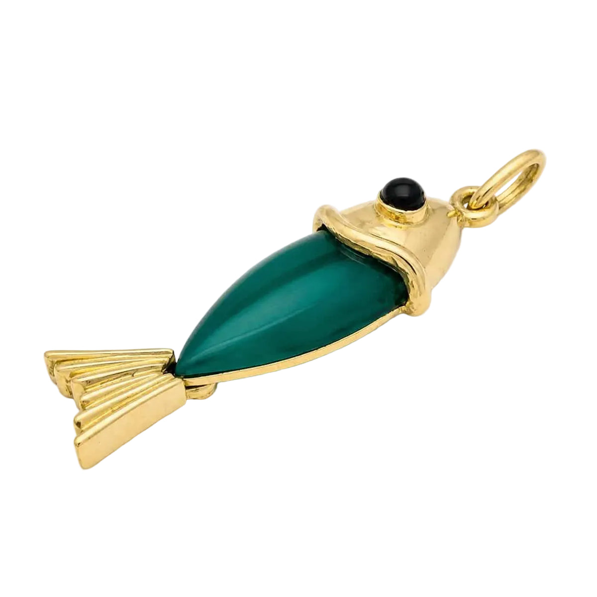 Pendentif en or jaune, calcédoine et onyx