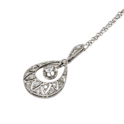 Collier Pendentif en or blanc, platine et diamants