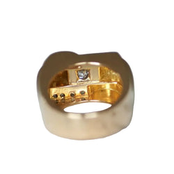 Bague Tank en or rose, platine et diamants