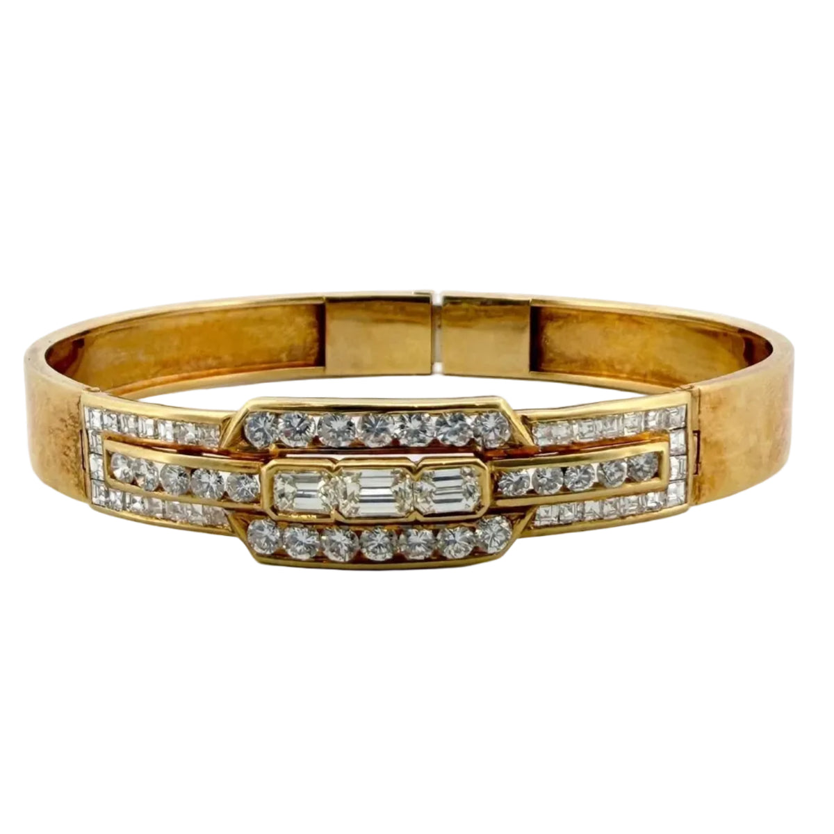 Bracelet Jonc en or jaune et diamants