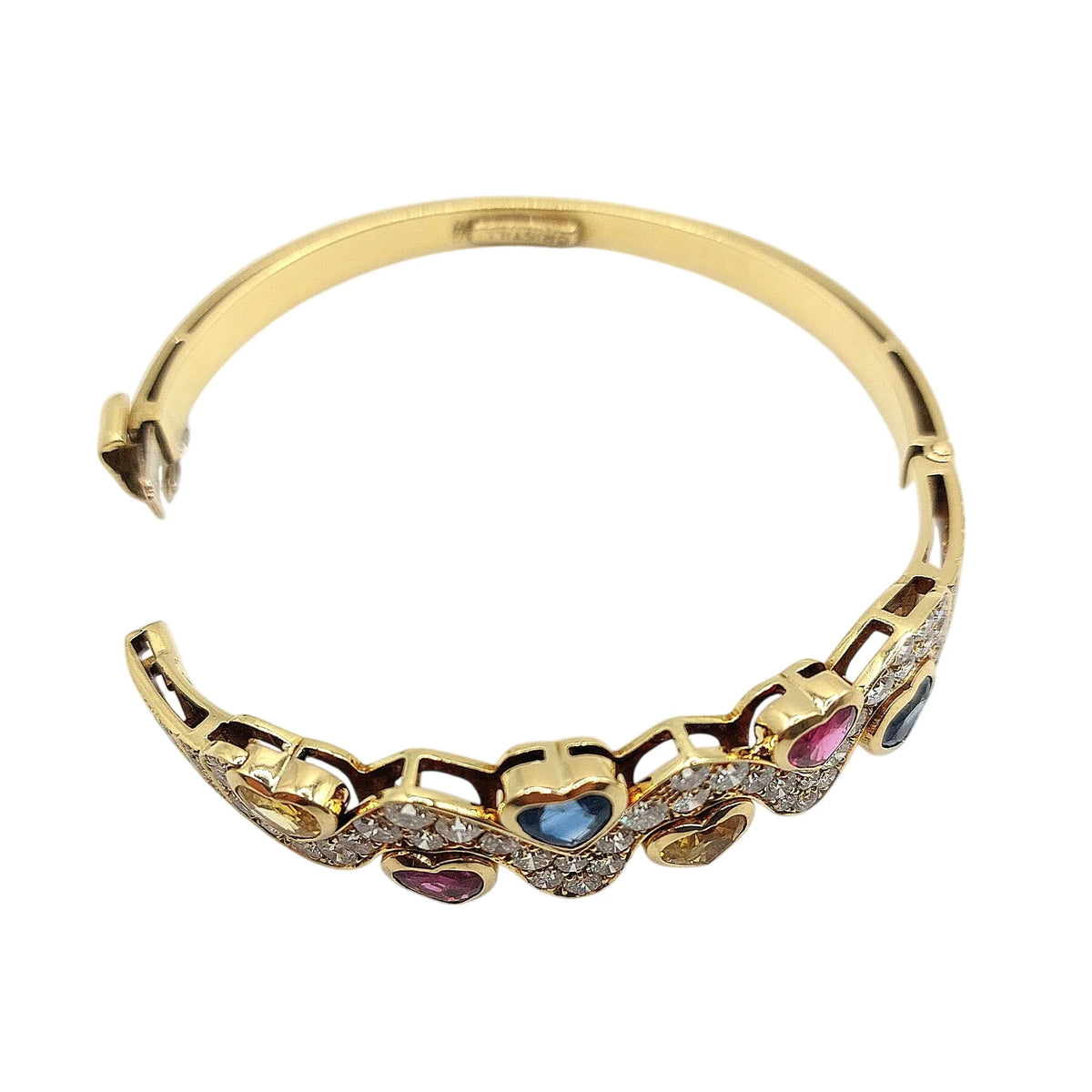 Bracelet Jonc CRISTILLI en or jaune, saphirs et diamants