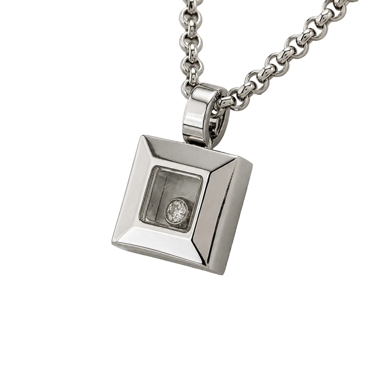 Collier Pendentif CHOPARD "Happy Diamonds" en or blanc et diamant