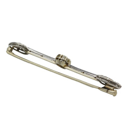 Broche Barrette en or jaune, platine et diamants