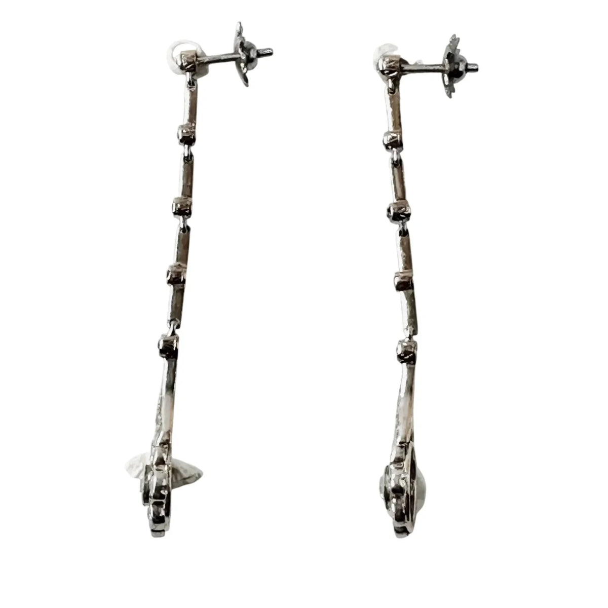 Boucles d'oreilles Belle Époque en platine, or jaune et diamants