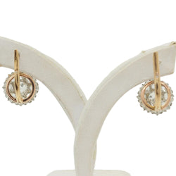 Boucles d'oreilles Dormeuses en or jaune, platine et diamants