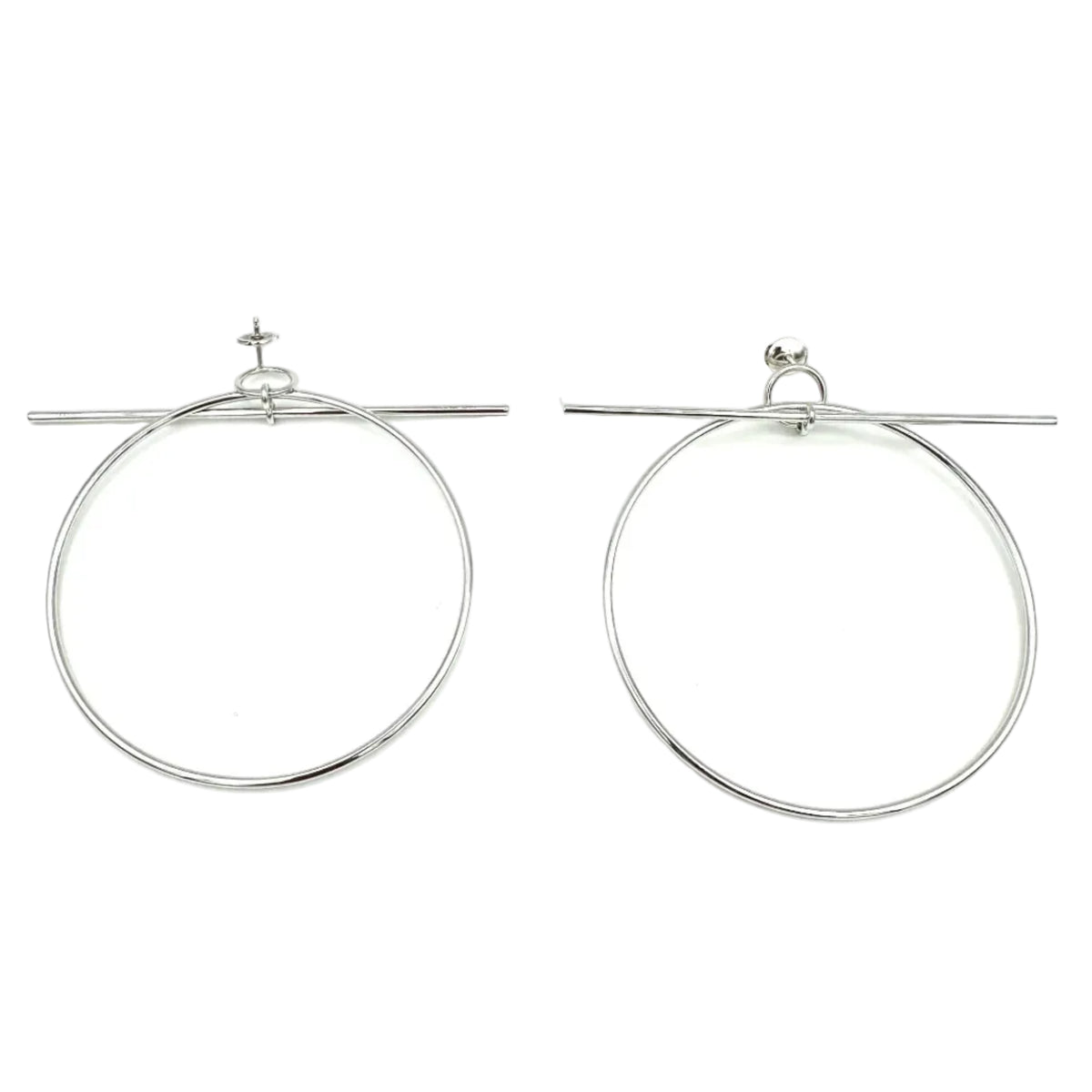 Boucles d'oreilles Créoles HERMÈS "Loop" GM en argent