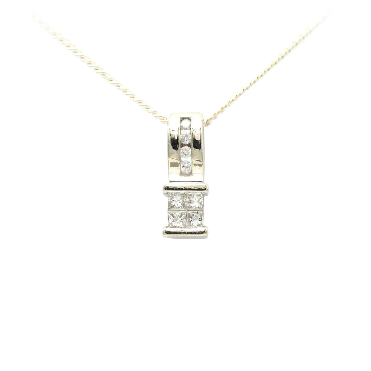Pendentif en or blanc et diamants