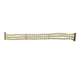 Bracelet en or jaune et perles