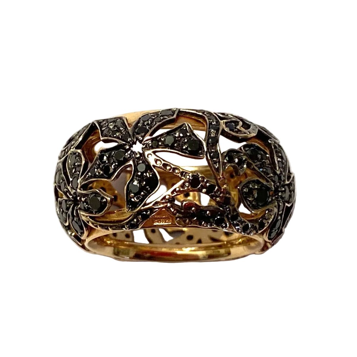 Bague Bandeau POMELLATO "Arabesque" en or rose et diamants
