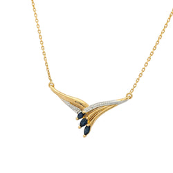 Collier Pendentif en or blanc, or jaune, saphirs et diamant