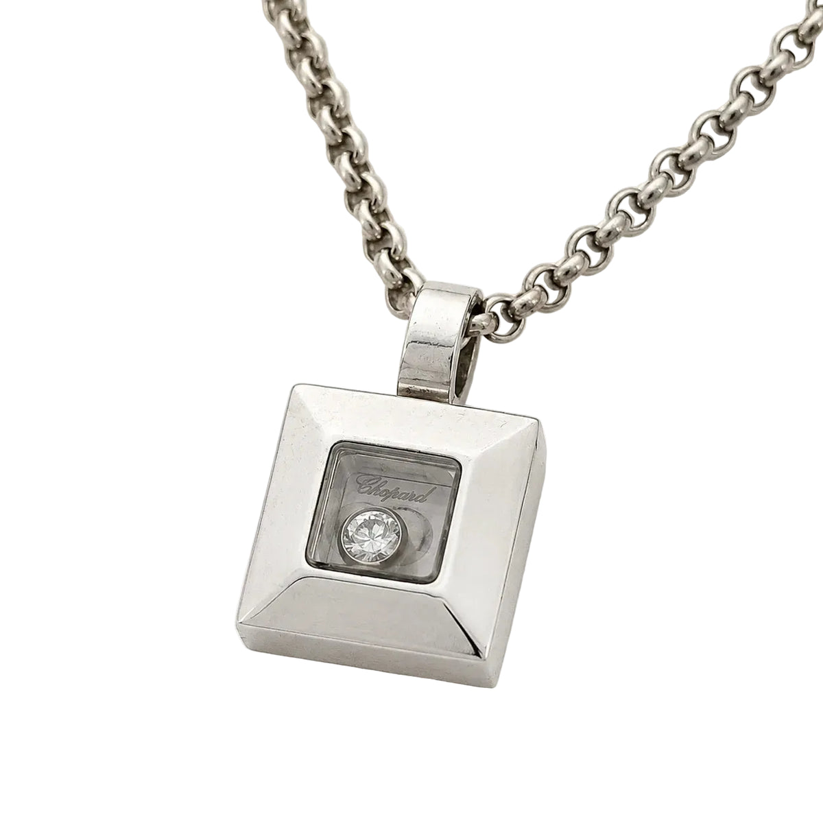 Collier Pendentif CHOPARD "Happy Diamonds" en or blanc et diamant