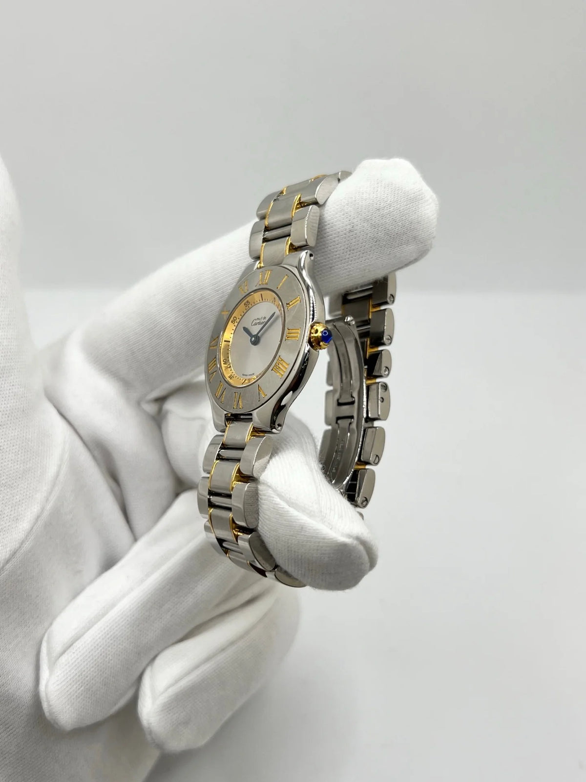 Montre CARTIER "Must 21" plaqué or et acier inoxydable