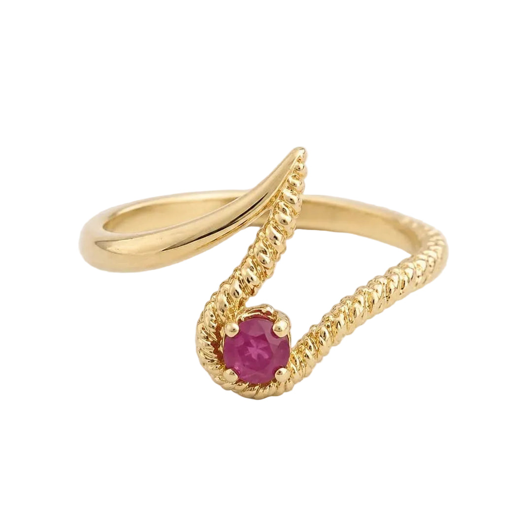 Bague en or jaune et rubis
