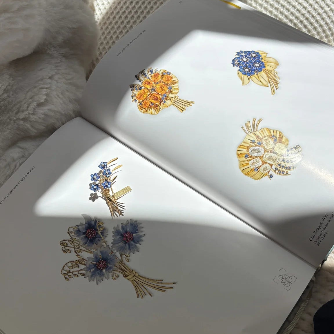 Broche Clip VAN CLEEF & ARPELS "Ne m'oubliez pas" en or jaune, saphirs et diamants