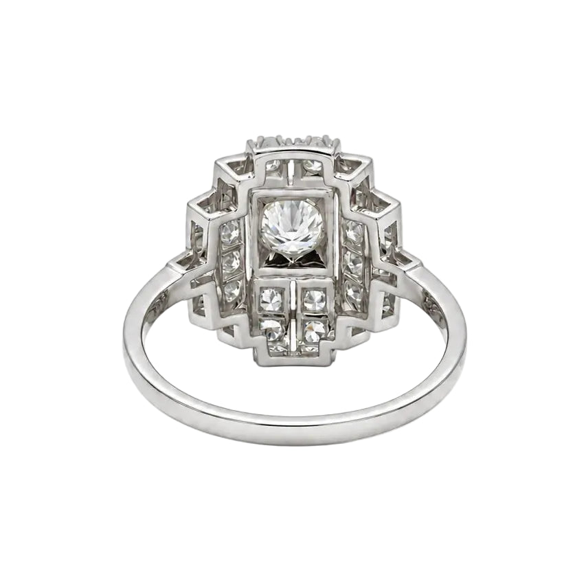 Bague Entourage en platine et diamants